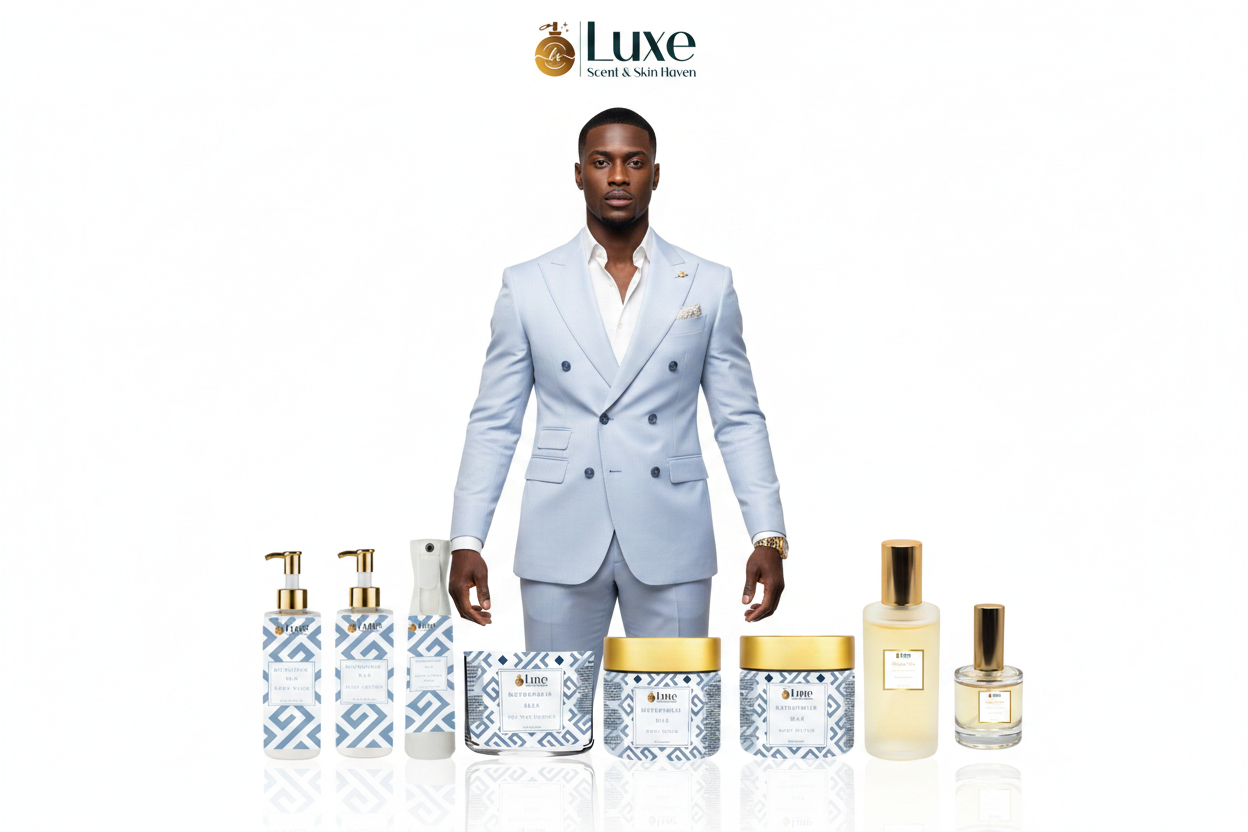 Metropolis Man — 8-Piece Lineup, Black Male Model Centered